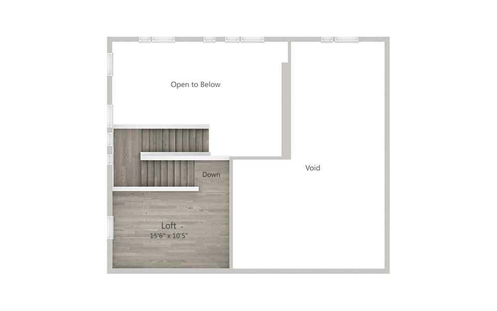 T3 - 2 bedroom floorplan layout with 2 bathrooms and 1272 square feet (Floor 2)